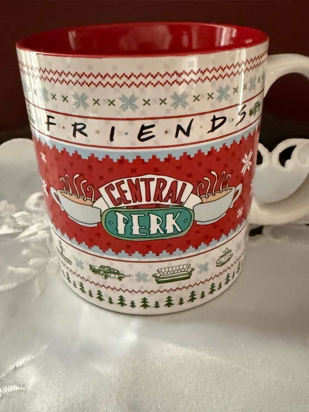 FRIENDS TV show Central Perk Red and Green Large Ceramic Mug by Silver Buffalo